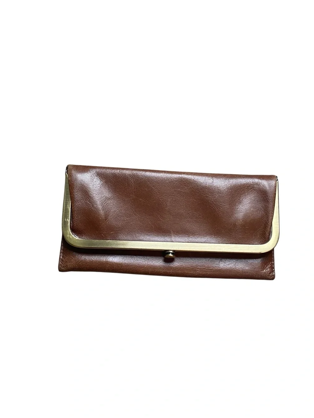 HOBO Brown Leather Magnetic Wallet Cluch
